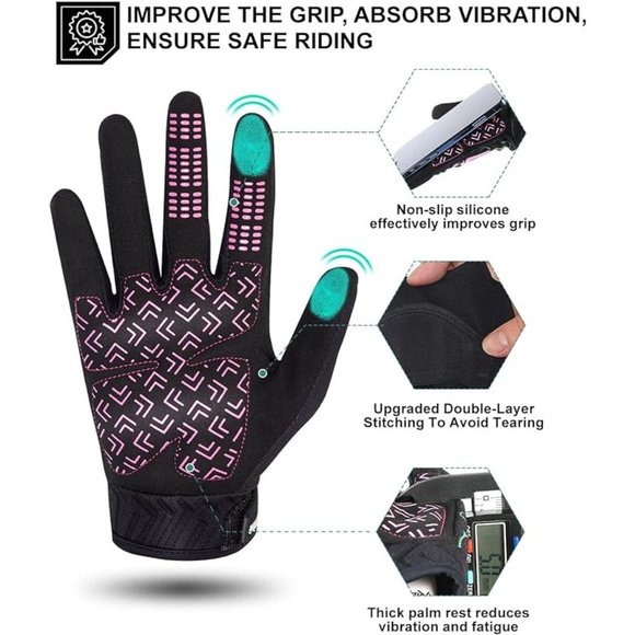 Rigwarl Motorcycle Gloves - Touchscreen, TPR Palm, Hard Knuckles, Men's & Women's Sizing - View #8